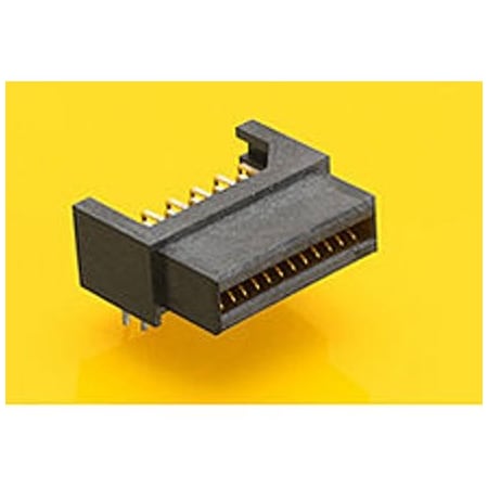 Molex Board Connector, 2 Row(S), Male, Right Angle, 0.05 Inch Pitch, Solder Terminal, Locking, Black 459840452